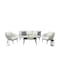 Manhattan Comfort Riviera Rope Wicker 4-Piece 5 Seater Patio Conversation Set with Cushions in Cream OD-CV015-CR - alternate 1